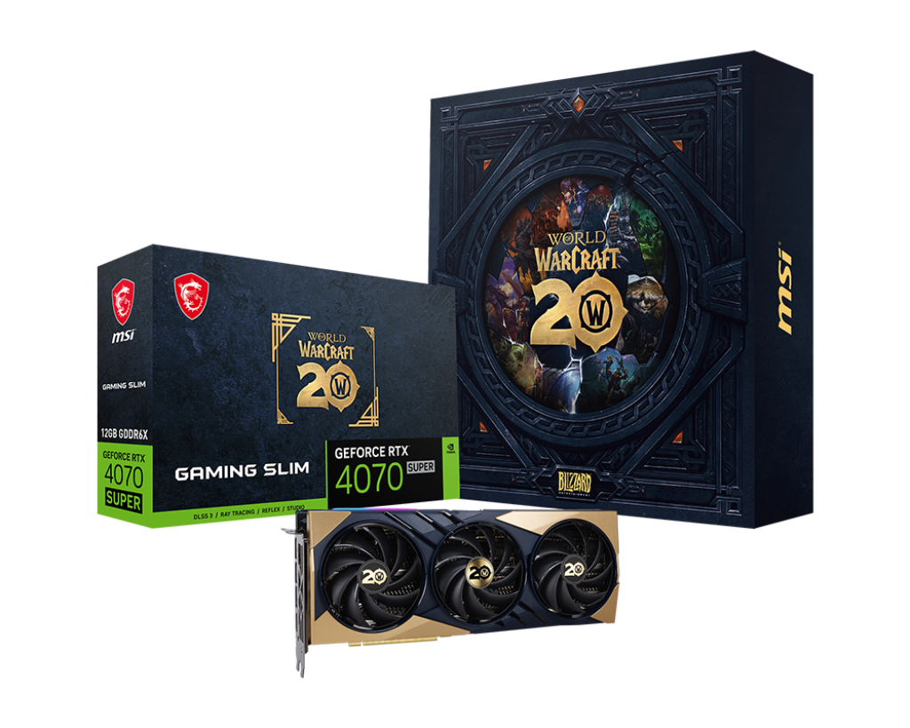 MSI a Blizzard oslavují 20 let hry World of Warcraft limitovanou edicí GeForce 4070 SUPER GAMING SLIM