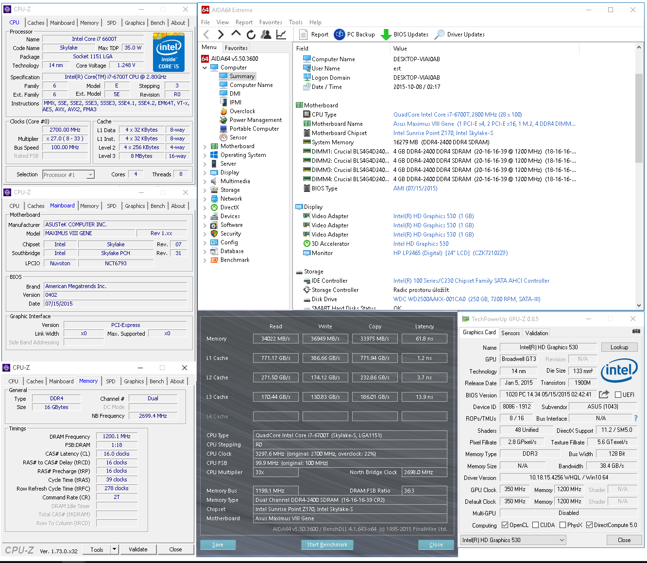 Deska Asus Maximus VIII Gene + Core i7-6700T