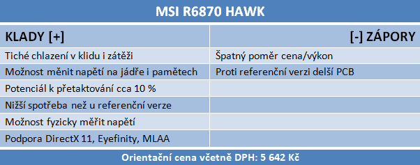 Test dvou Radeonů – MSI R6870 Hawk a R6950 Twin Frozr II