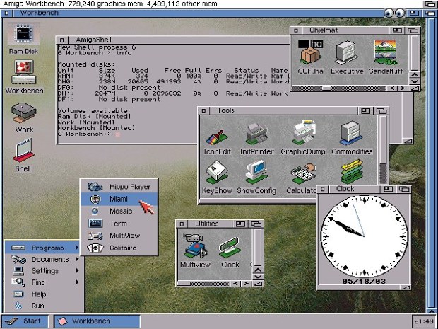 Větší změny základního vzhledu nastaly až s příchodem Workbench 3.1 v roce 1994