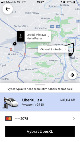 V Praze dnes startuje nová služba UberXL. Přináší jízdy až pro šest osob