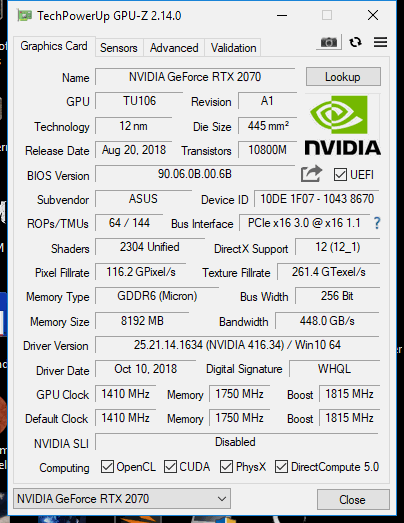 Asus ROG Strix RTX 2070 O8G Gaming v testu