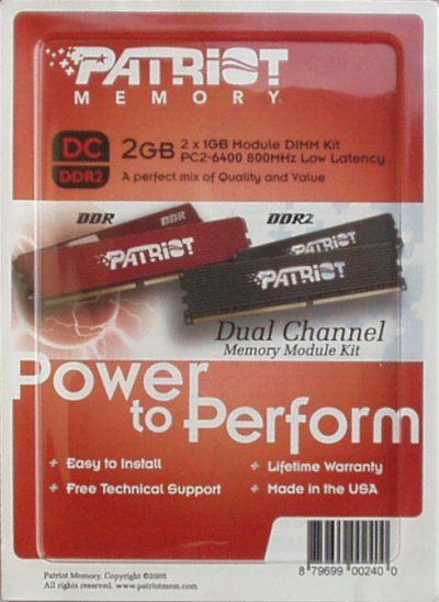 2xPatriot DDR2 dual-channel kit