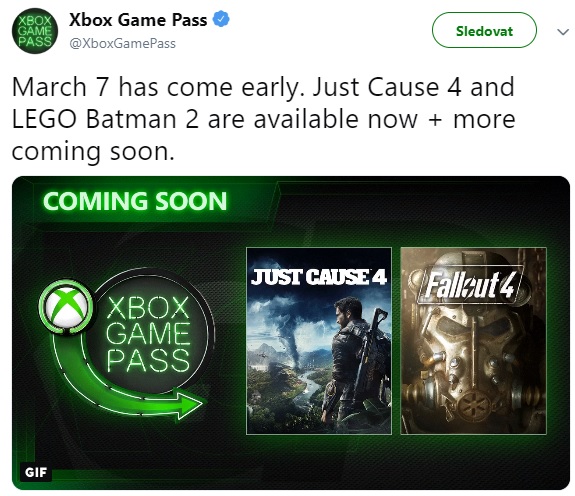 Xbox Game Pass nabízí další zábavné hry