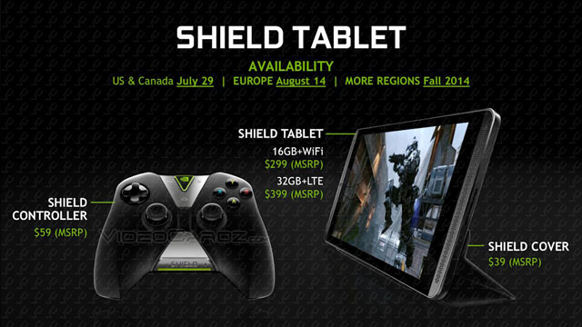 Podrobnosti o NVIDIA Shield tabletu odhaleny: na evropský trh dorazí 14. srpna