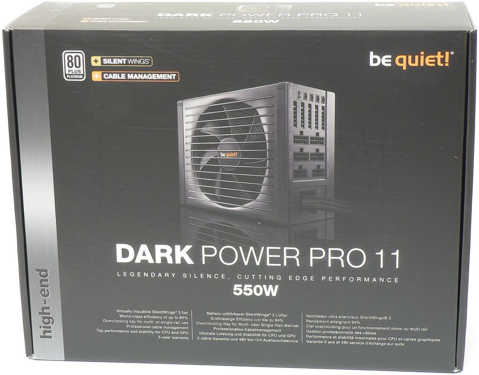 Be Quiet! Dark Power Pro P11 550 W: od zlata k platině 