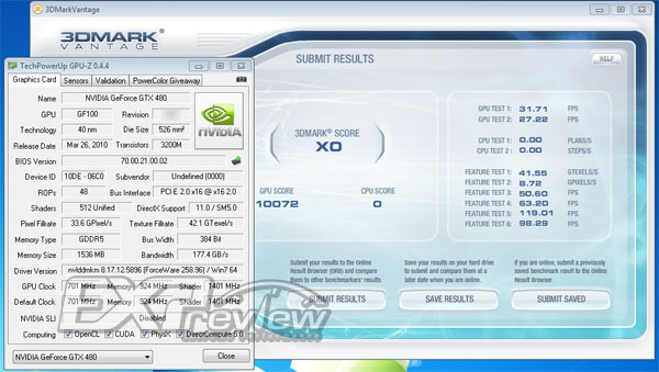 Testy GeForce GTX 480 s 512 CUDA jednotkami