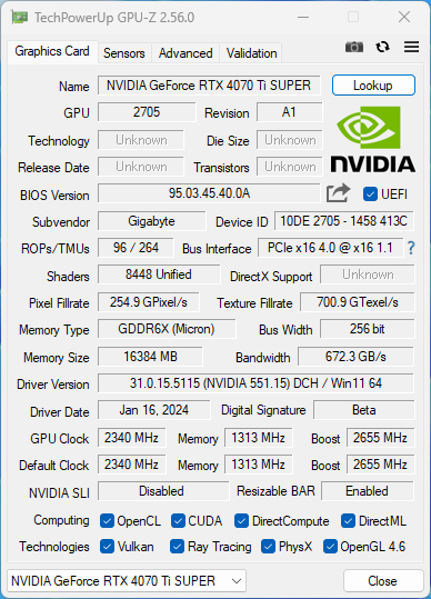 Konec váhání kvůli paměti: Test 16GB Gigabyte GeForce RTX 4070 Ti Super Gaming OC