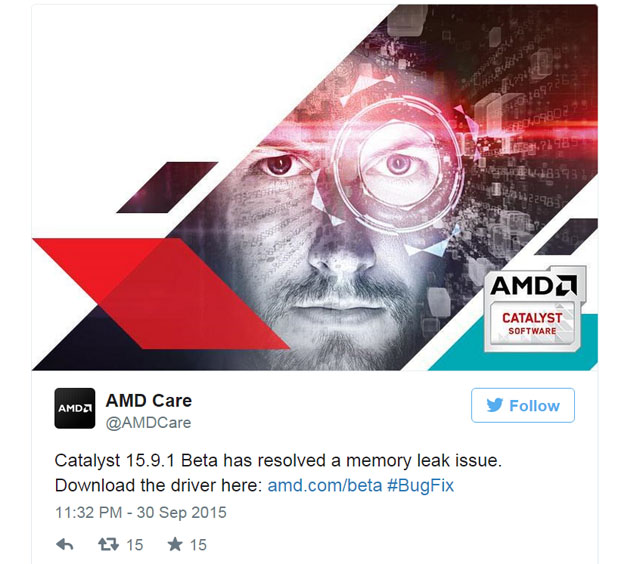 AMD vydává ovladače Catalyst 15.9.1 Beta, které opravují problémy s RAM způsobené verzí 15.9 Beta