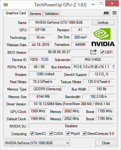 3 vs. 6 GB paměti na MSI GeForce GTX 1060 Gaming X