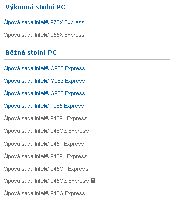 965 Express - čipová sada od Intelu pro Core 2 Duo