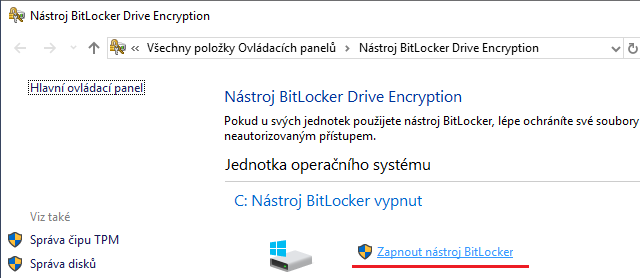 Spuštění BitLockeru