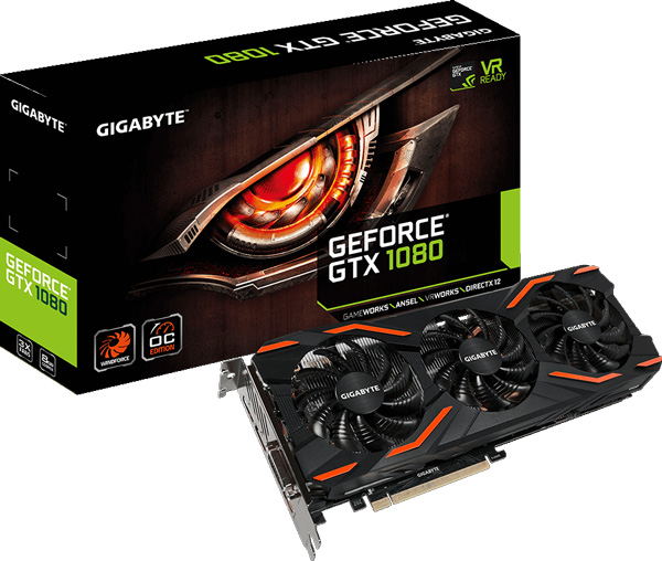 Grafická karta nVidia GeForce GTX 1080 – GIGABYTE GeForce GTX 1080 WINDFORCE OC 8GB