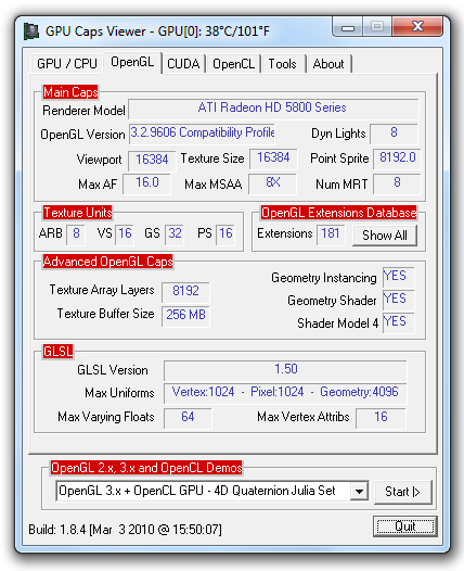 GPU Caps Viewer 1.8.4 ke stažení