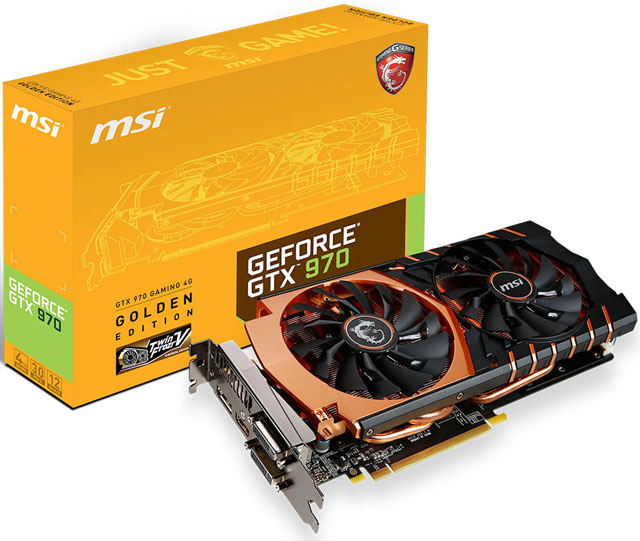 MSI uvádí na trh GeForce GTX 970 Gaming 4G ve zlaté edici