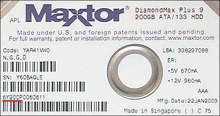 Maxtor 6Y200P0 - 200GB disk s 8MB cache