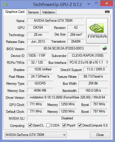 HD 8970M vs. GTX 780M v notebooku Goldmax X3