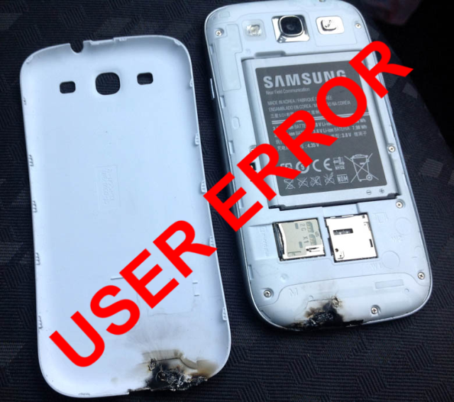 Vyšetřování důvodu shořelého Samsung Galaxy S III skončilo