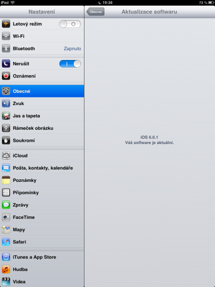 iOS 6.0.1 přináší opravu několika chyb