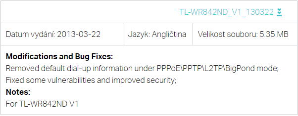 Stažení firmware