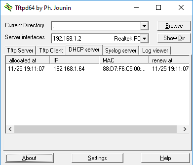 DHCP server nabízí adresy