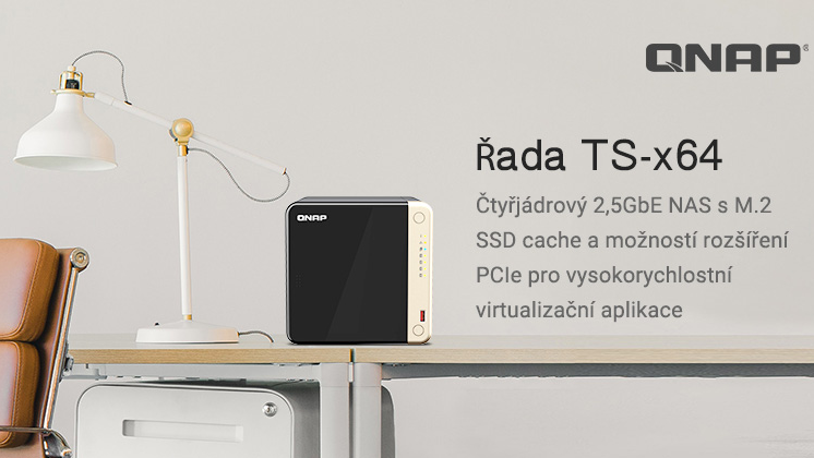 QNAP představil nové modely 2,5GbE NAS řady TS-x64 s integrací čtyřjádrového procesoru Intel Celeron