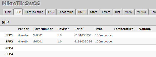 Dva moduly MikroTik S-RJ01