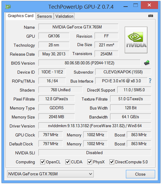 GeForce GTX 765M
