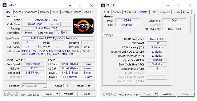 AMD Ryzen 7 1700 proti Core i7-7700K – s takty nadoraz
