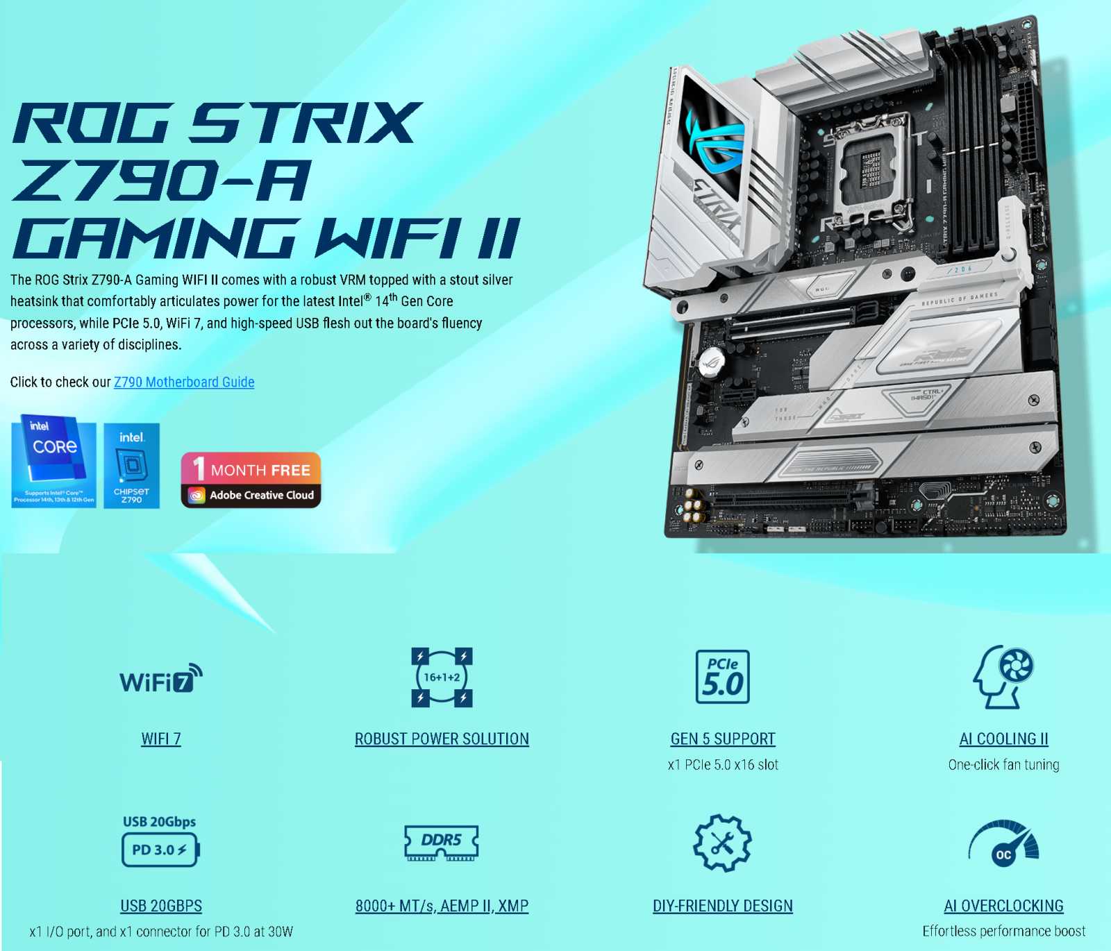 ASUS ROG Strix Z790-A Gaming WIFI II: Druhá generace desek pro Raptor Lake