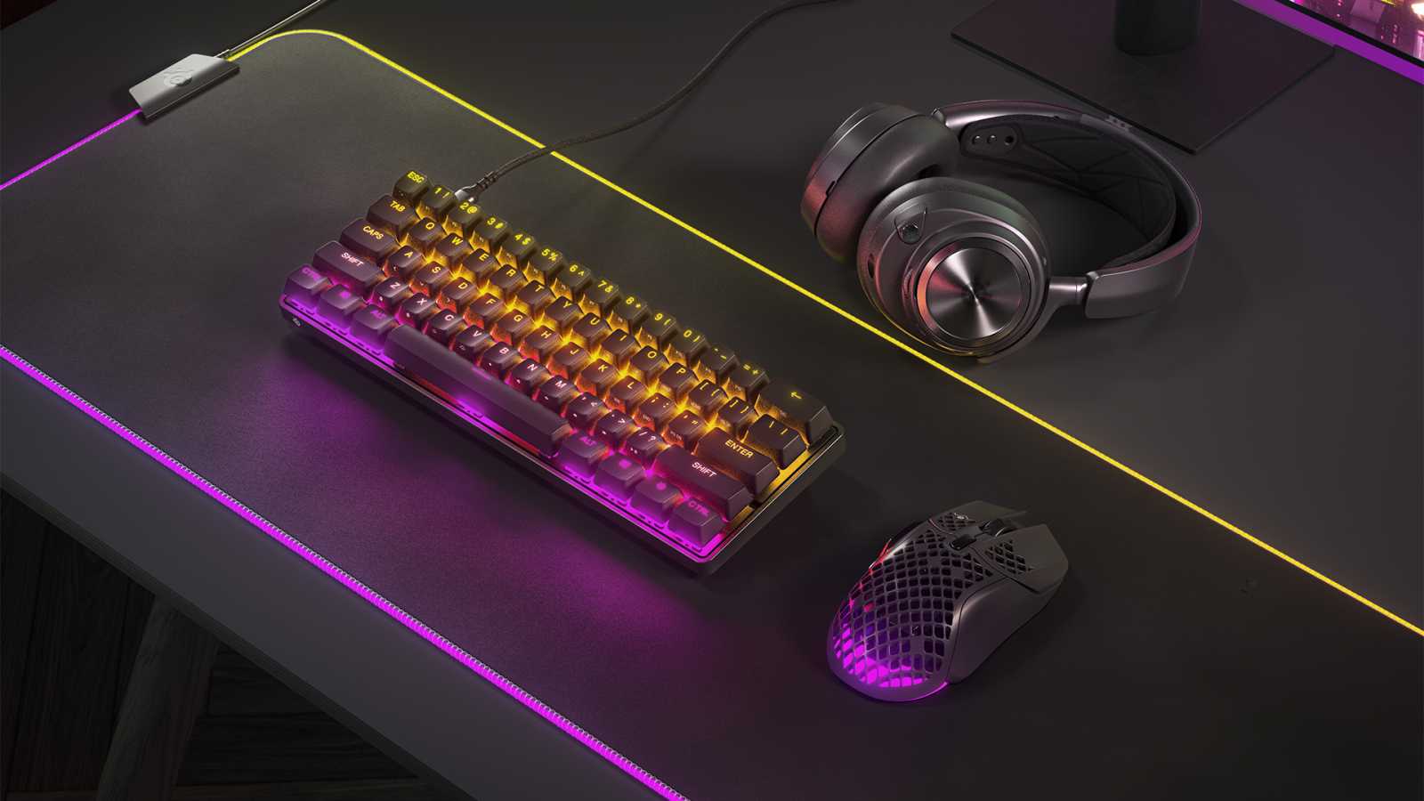 Apex 9 Mini - Lifestyle - rgb on desk