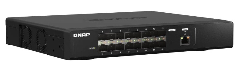 QNAP QSW-M5216-1T je 16portový optický 25GbE řízený switch