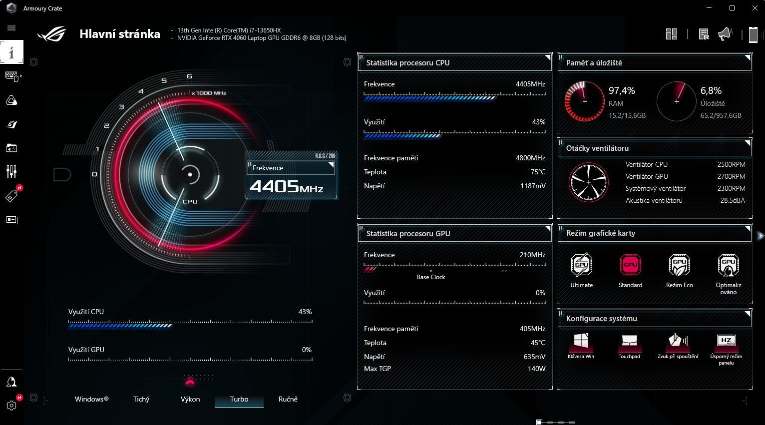 ASUS ROG Strix G16 v testu: Core i7-13650HX a RTX 4060