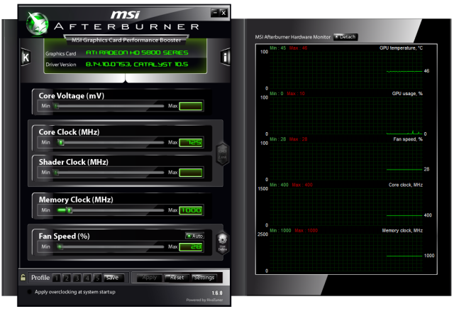 MSI Afterburner 1.6.0 - doping pro grafické karty