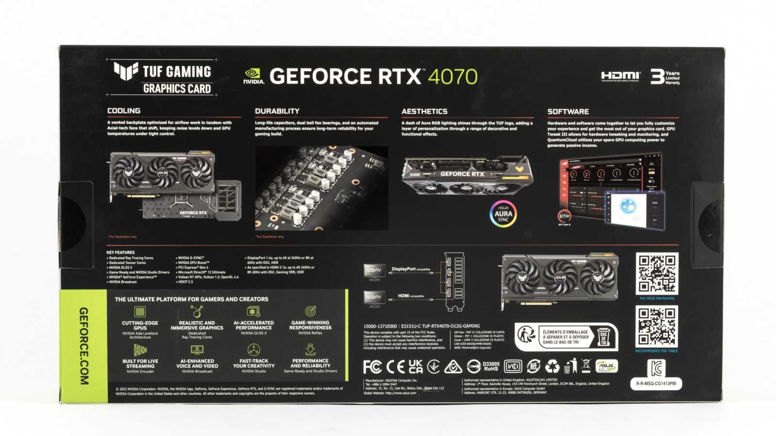 Asus TUF Gaming GF RTX 4070 12 GB GDDR6X OC Edition: Když není co zlepšovat