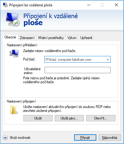 Povolení vzdálené plochy