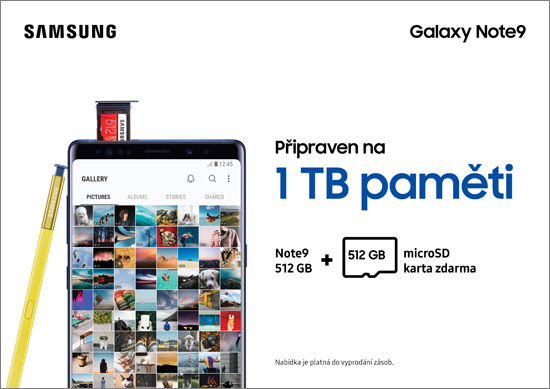 Nákupem Galaxy Note9 získáte 512GB microSD kartu zdarma!