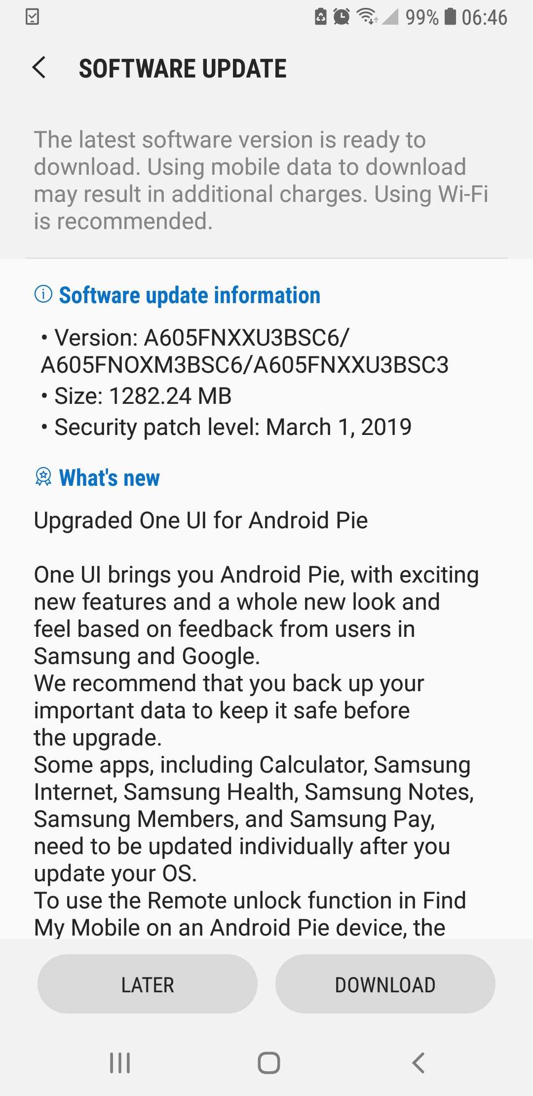 Samsung Galaxy A6+ dostává Android 9.0 Pie