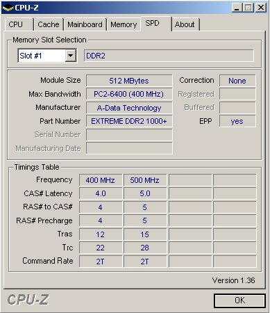 Bleskovka: A-Data Extreme Edition - 1GB DDR2-1000+