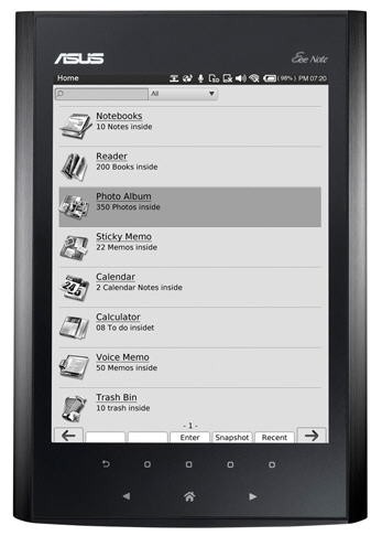 ASUS připravuje Eee Note: čtečku elektronických knih s 8“ displejem