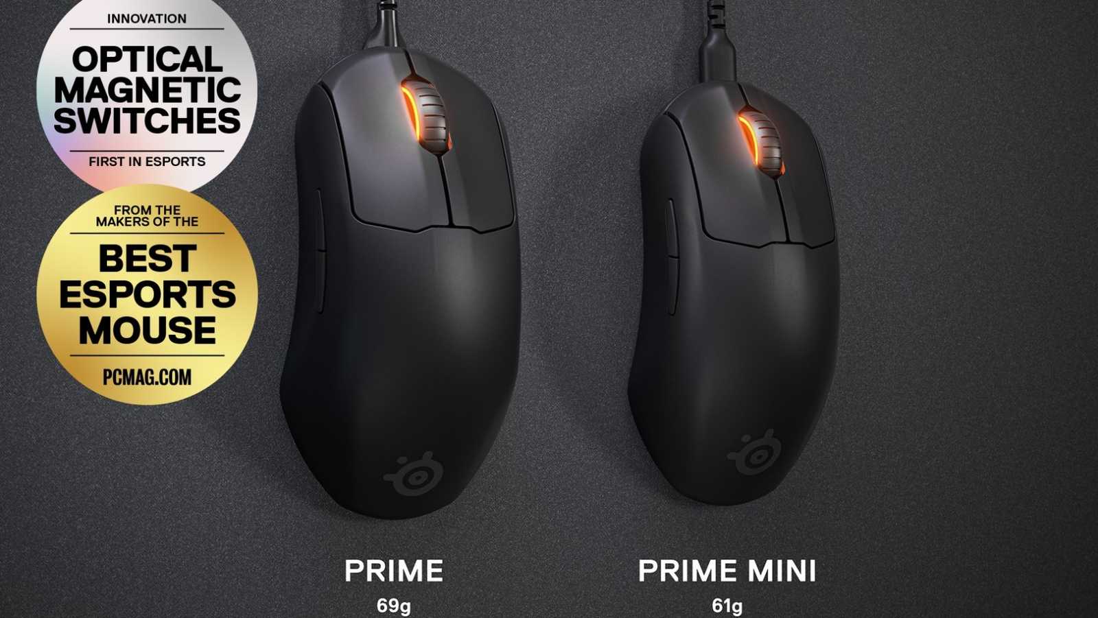 SteelSeries Prime vs. Prime Mini — duel větší a menší herní myšky