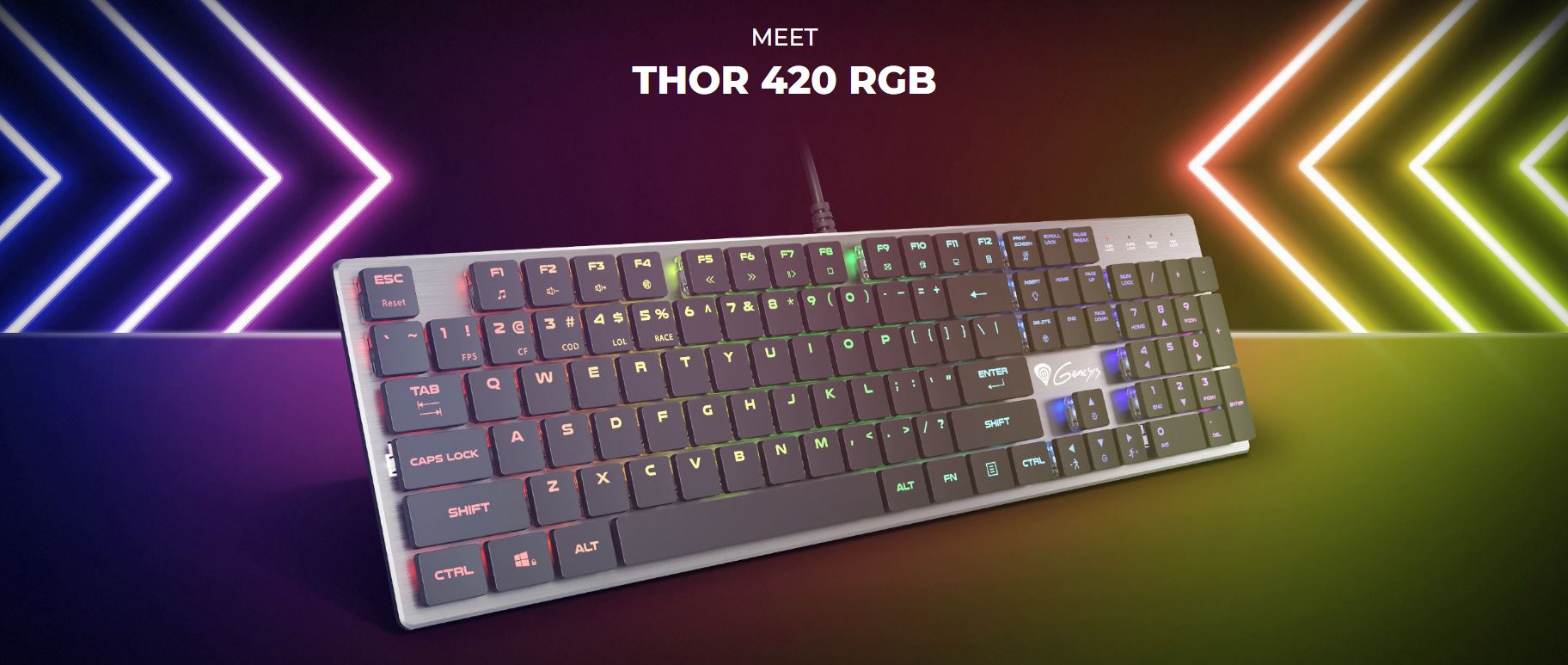 Genesis Thor 420 RGB vstupuje do prodeje s mechanickými spínači Content Slim Blue