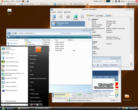 VirtualBox aneb Windows Vista v Linuxu