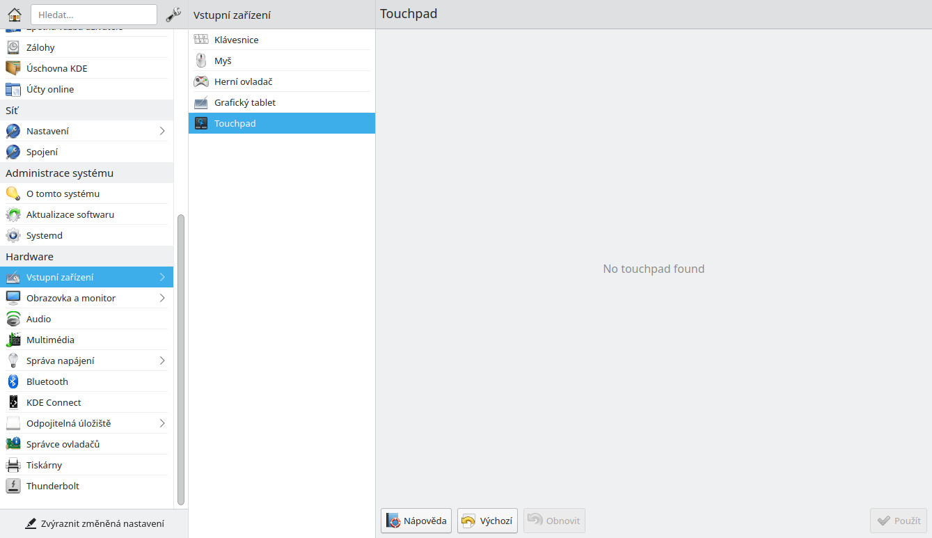 Vstupní zařízení - Touchpad