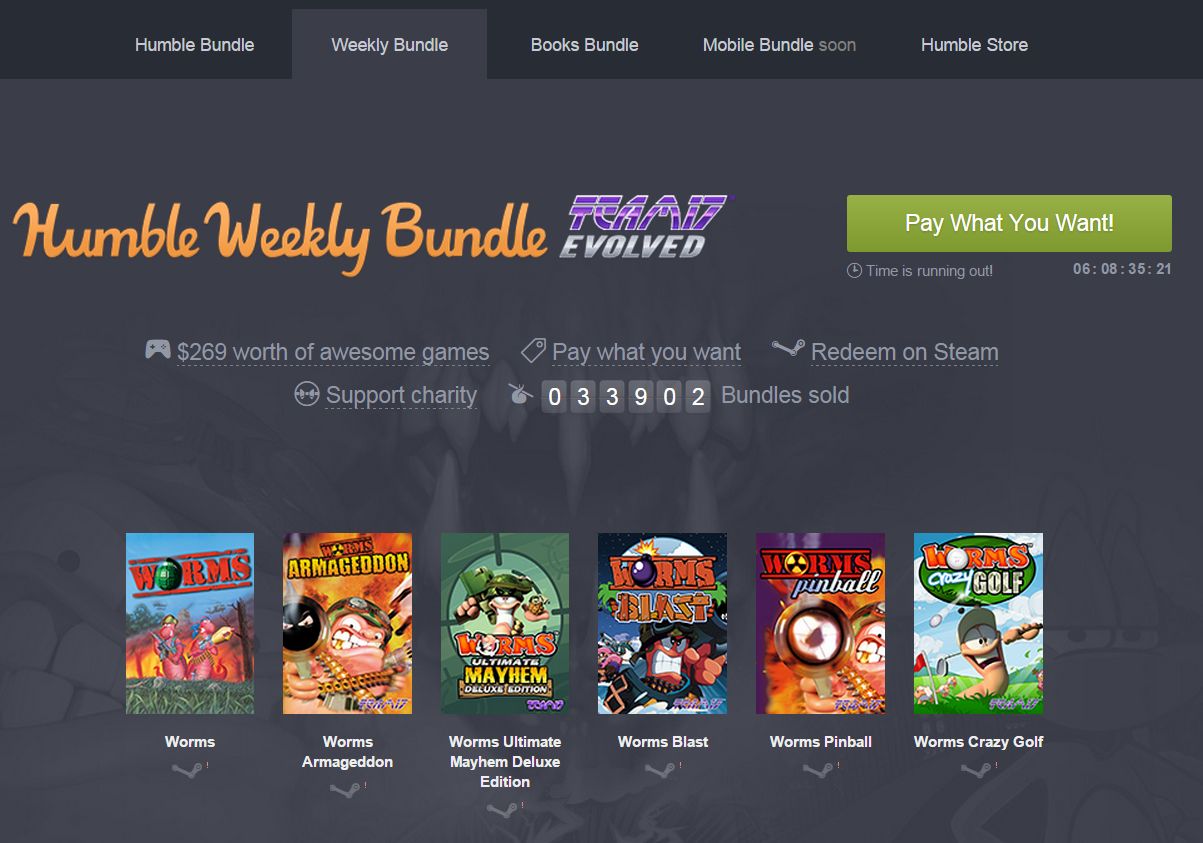 Ve víkendovém balíčku Humble Bundle najdete hry od tvůrce známé série Worms, Team 17