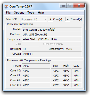 Vyšel nový Core Temp - mějte váš procesor v chládku