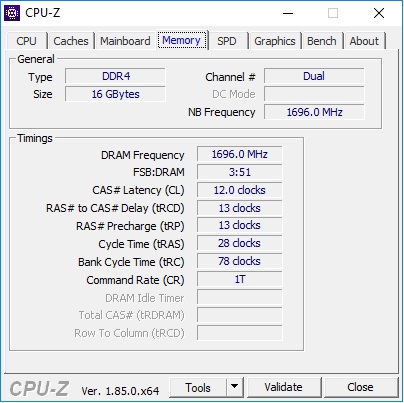 Nejlepší výsledek 3400 MHz CL12-13-13-28 1T při 1,65V