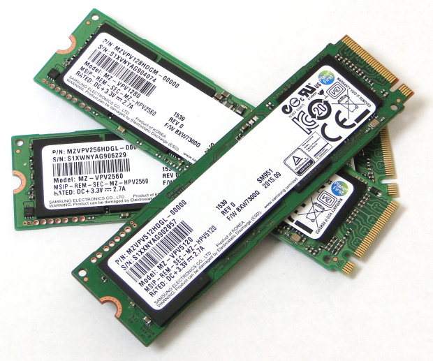 Nejrychlejší M.2 SSD disky - 3×  Samsung SM951 NVMe