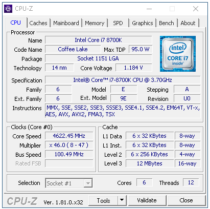 Core i7-8700K s taktem 4,7 GHz (Coffee Lake) v testu