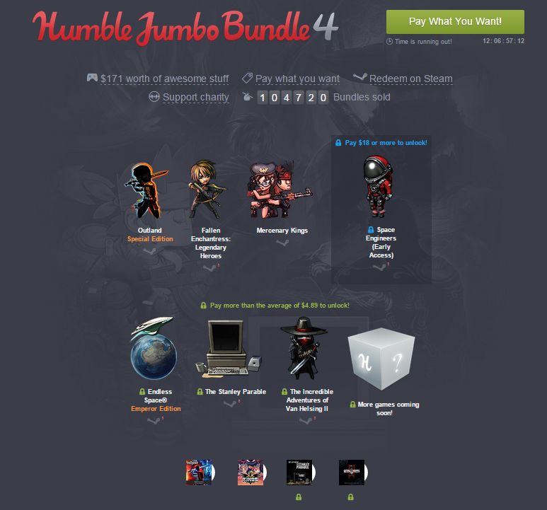 V novém balíčku Humble Bundle najdete Endless Space, The Stanley Parable a Space Engineers